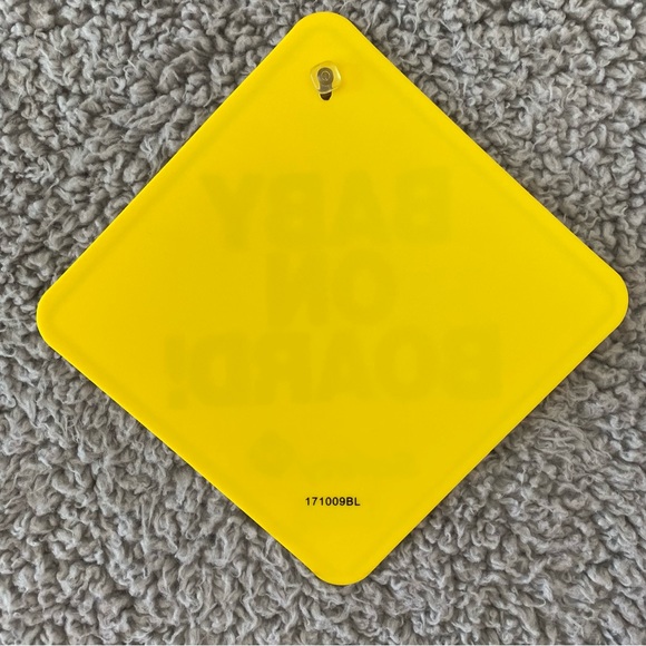 Baby on Board FREE with Purchase of $10 or More! Sign Yellow Car Hanging Safety - Picture 2 of 3
